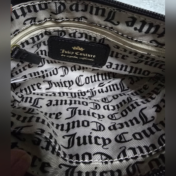 Juicy Couture Crossbody Purse Ocelot Leopard Animal Black Sequins Shoudler Bag - Picture 5 of 10